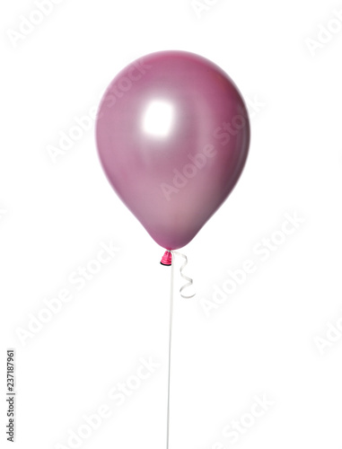 Big pink purple metallic pastel color latex balloon for birthday party isolated on a white 