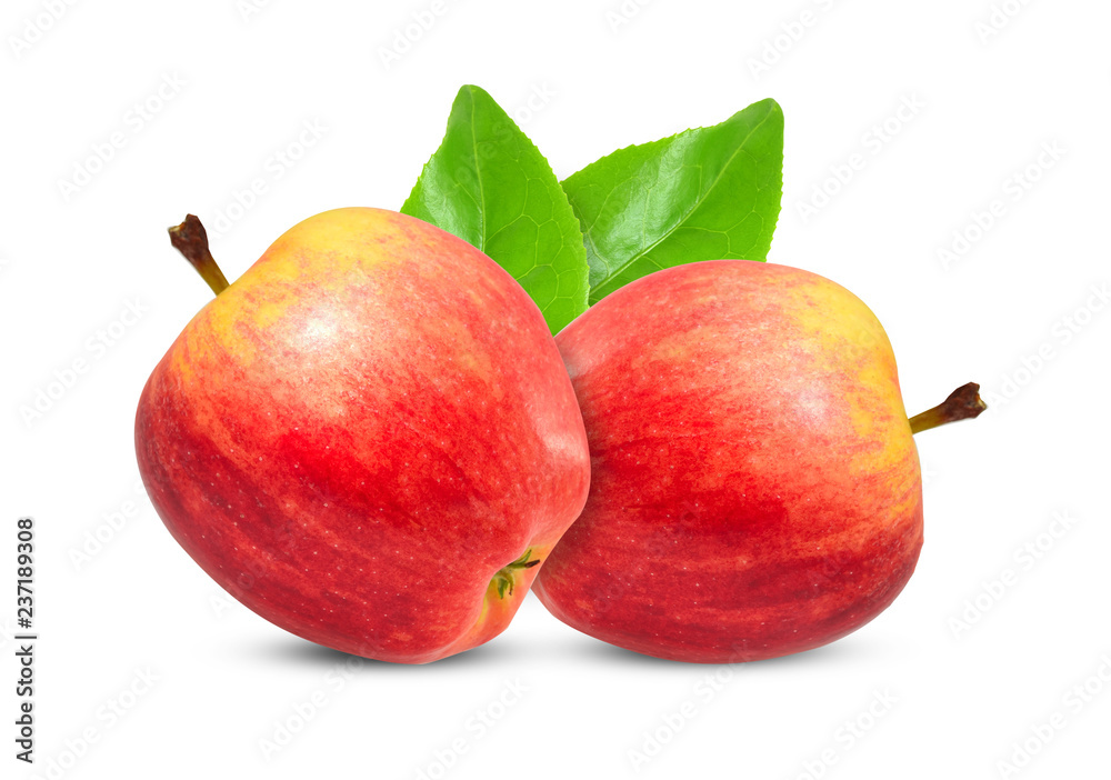 Fototapeta premium two red apples on white background