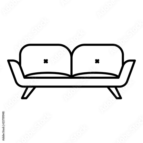 Divan sofa icon. Outline divan sofa vector icon for web design isolated on white background