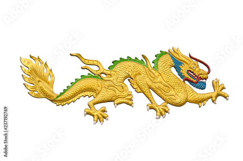 Chinese golden dragon statue © Pituk