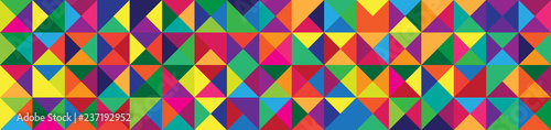 Banner with Triangle Shapes of Different colors.
