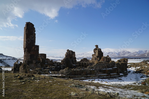 View of Ani Ruins in Kars district of Turkey.