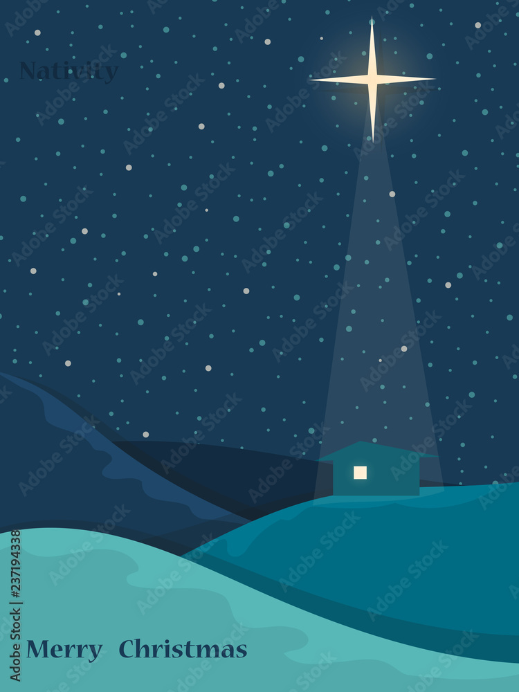 Naklejka premium Christmas nativity scene. Christian holiday