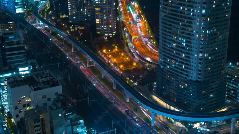 東京・交通・タイムラプス・様々な交通機関が併走・4k 東京・交通・タイムラプス・様々な交通機関が併走・4k