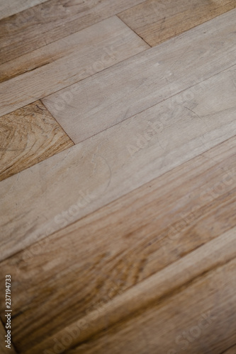 Hardwood parquet floor from above
