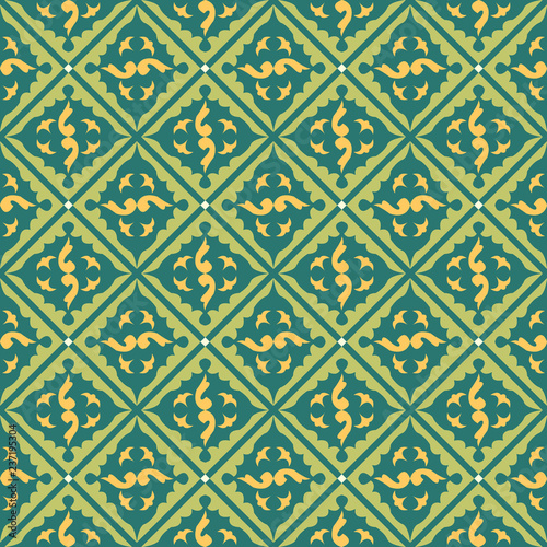 Green royal pattern. The Seamless vector background