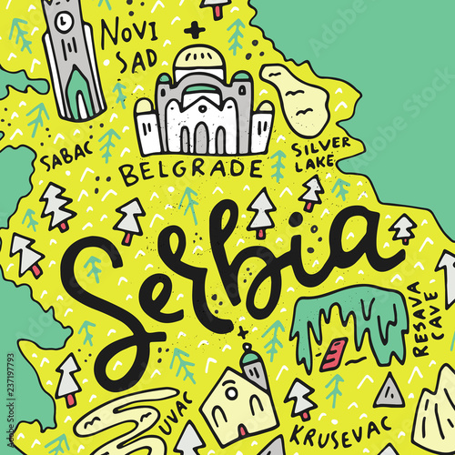 Cartoon Serbia Map
