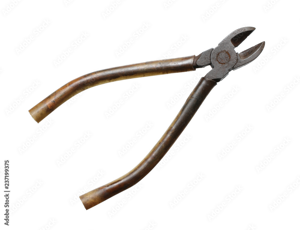 Cutting pliers (with clipping path) isolated on white background Cutting pliers (with clipping path) isolated on white background