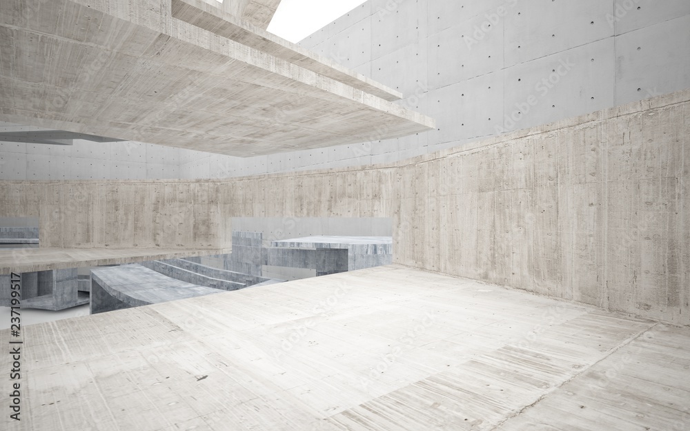 Abstract interior of  concrete. Architectural background. 3D illustration and rendering
