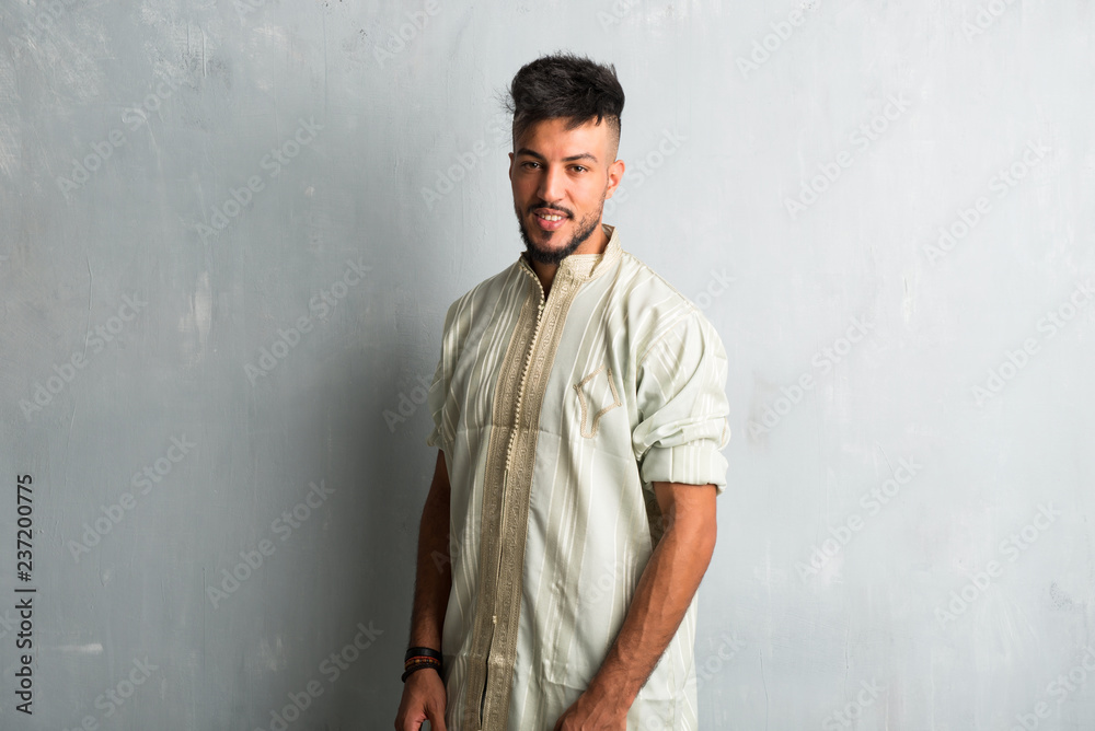 Arabic young man wearing typical arab clothes