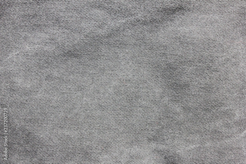 Dark Grey Texture Background of  Seamless Empty Fabric, Close Up Top View. Washed Out Gray Jean Fabric Backdrop, Empty Simple Canvas to Use as Copy Space, Template, Layout, Mock Up or Banner
