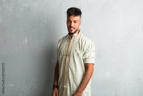 Arabic young man wearing typical arab clothes
