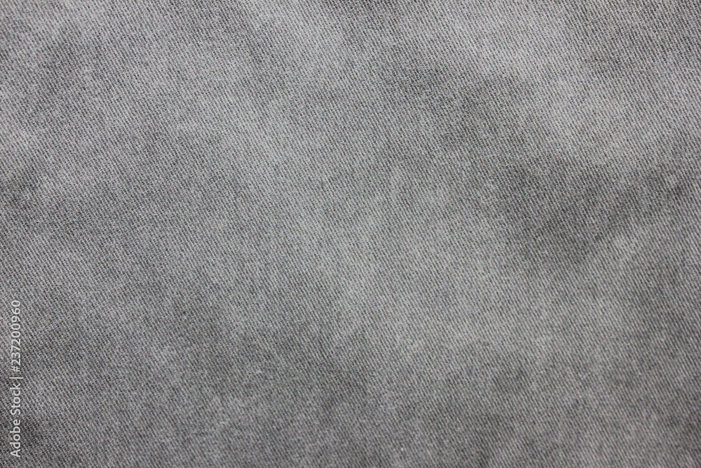 Grey, Preshrunk Washed Jean Denim Fabric By The Yard