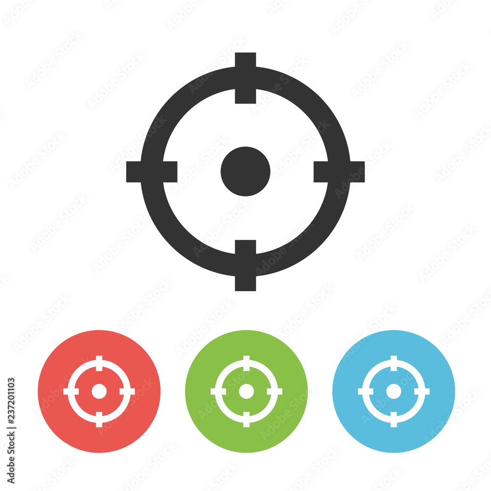Target black vector icon isolated on white Target black vector icon isolated on white