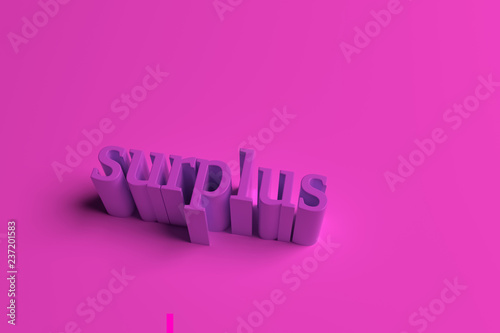 Bilde på lerret Surplus, 3D rendering