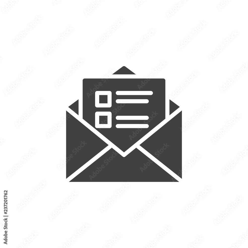 Received message vector icon. filled flat sign for mobile concept and web design. Open envelope Mail with document simple solid icon. Symbol, logo illustration. Pixel perfect vector graphics Received message vector icon. filled flat sign for mobile concept and web design. Open envelope Mail with document simple solid icon. Symbol, logo illustration. Pixel perfect vector graphics