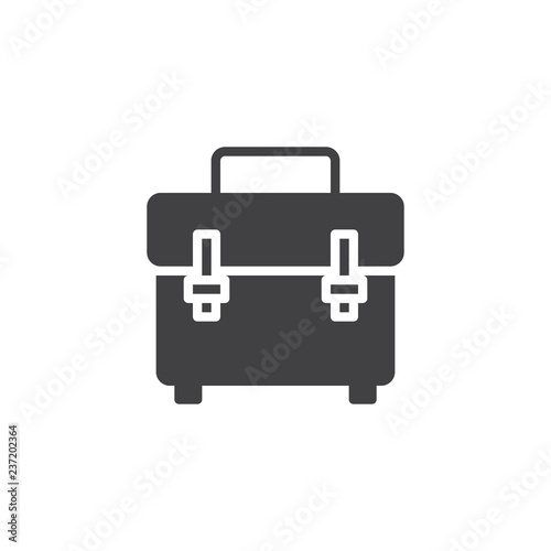 Briefcase vector icon. filled flat sign for mobile concept and web design. Suitcase, portfolio simple solid icon. Symbol, logo illustration. Pixel perfect vector graphics