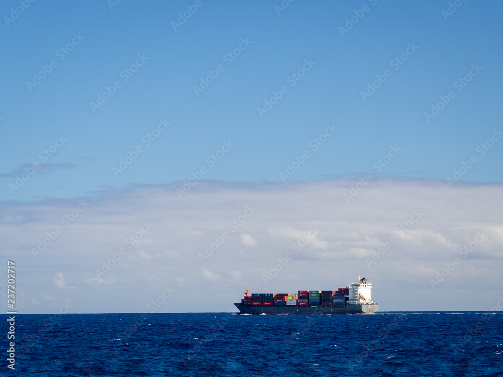 Cargo ship transporting containers