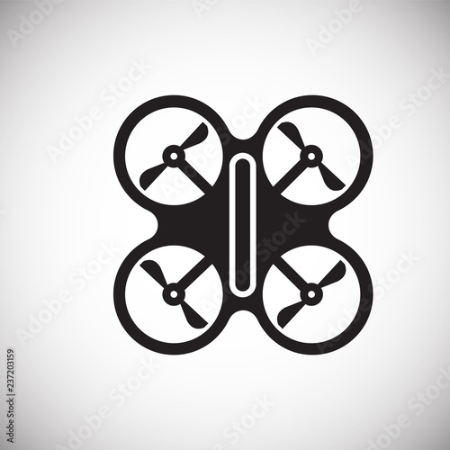 Drone quadcopter icon on white background for graphic and web design, Modern simple vector sign. Internet concept. Trendy symbol for website design web button or mobile app