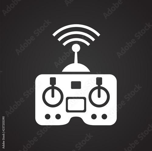 Drone controller icon on black background for graphic and web design, Modern simple vector sign. Internet concept. Trendy symbol for website design web button or mobile app