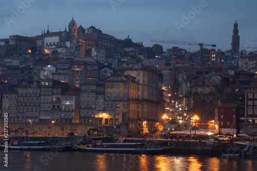 city of porto at night with his colorfull and traditional house