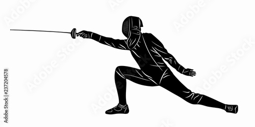 illustration of a fencer , vector draw