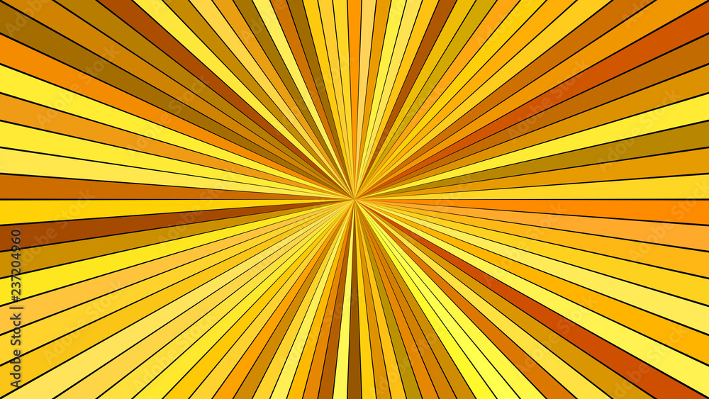 Fototapeta premium Orange abstract psychedelic star burst background - vector illustration from striped rays