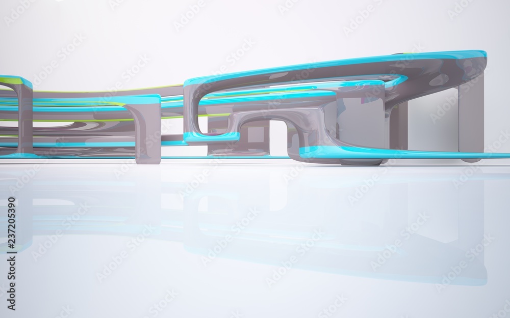 Naklejka premium Abstract Architecture. Concept of organic architecture.3D illustration and rendering