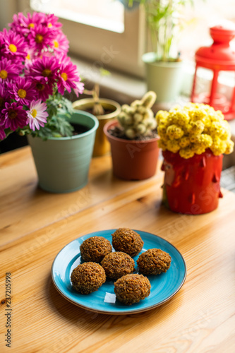 Falafel Balls Served on a Plate photo