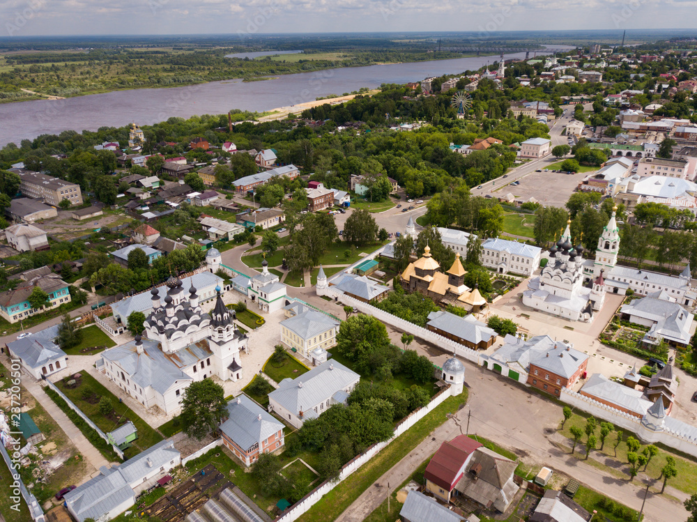 Aerial view of Annunciation Monastery and Holy Trinity Convent in Murom
