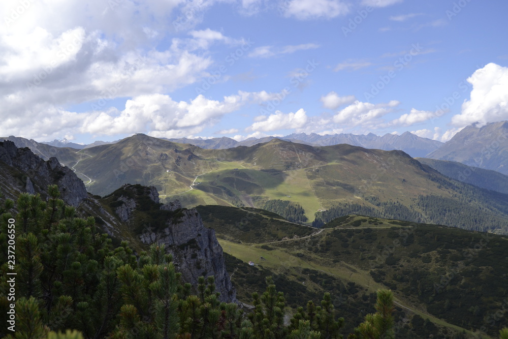 Mountain panorama in Tirol in summer