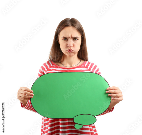 Displeased young woman with...