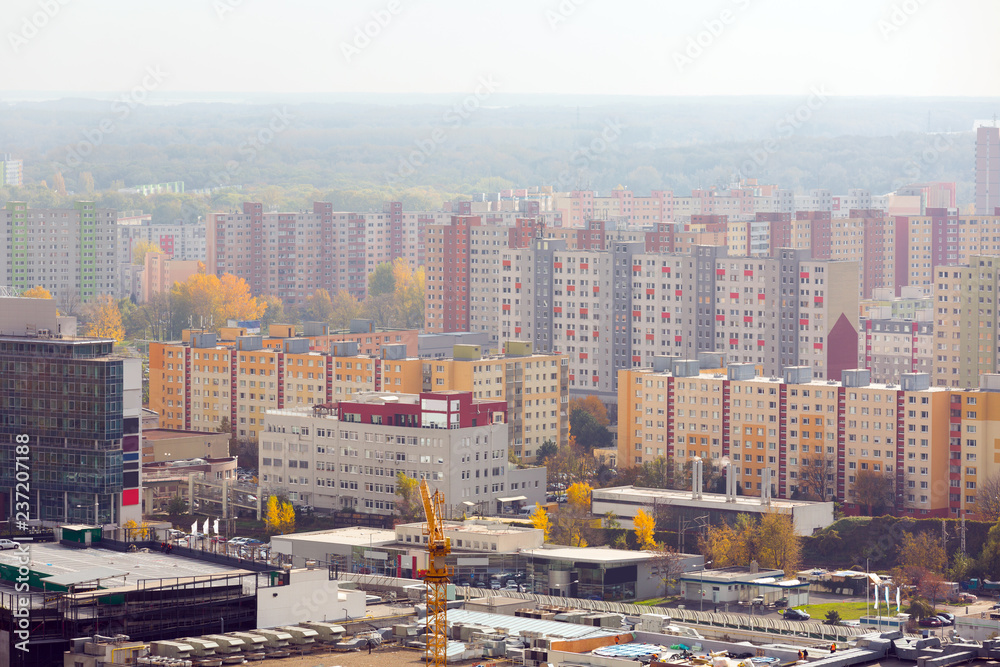 European city Bratislava with view of blocks of flats, Slovakia