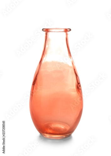 Bild auf Leinwand Beautiful glass vase on white background