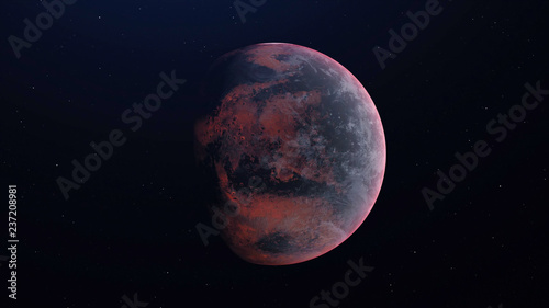 Alien Planet in the outer space - 3D Rendered