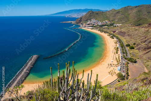 Canvas Print Amazing view of beach las Teresitas Tenerife