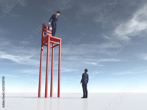 Businessman in front of a l...