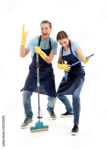 Man and woman having fun wi...