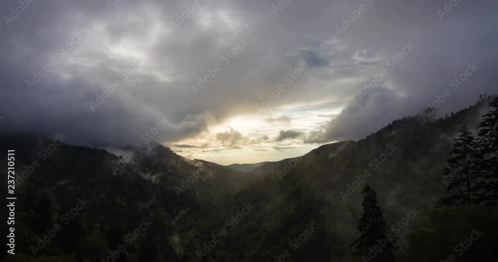 Smoky Mountain very cloudy sunset Smoky Mountain very cloudy sunset