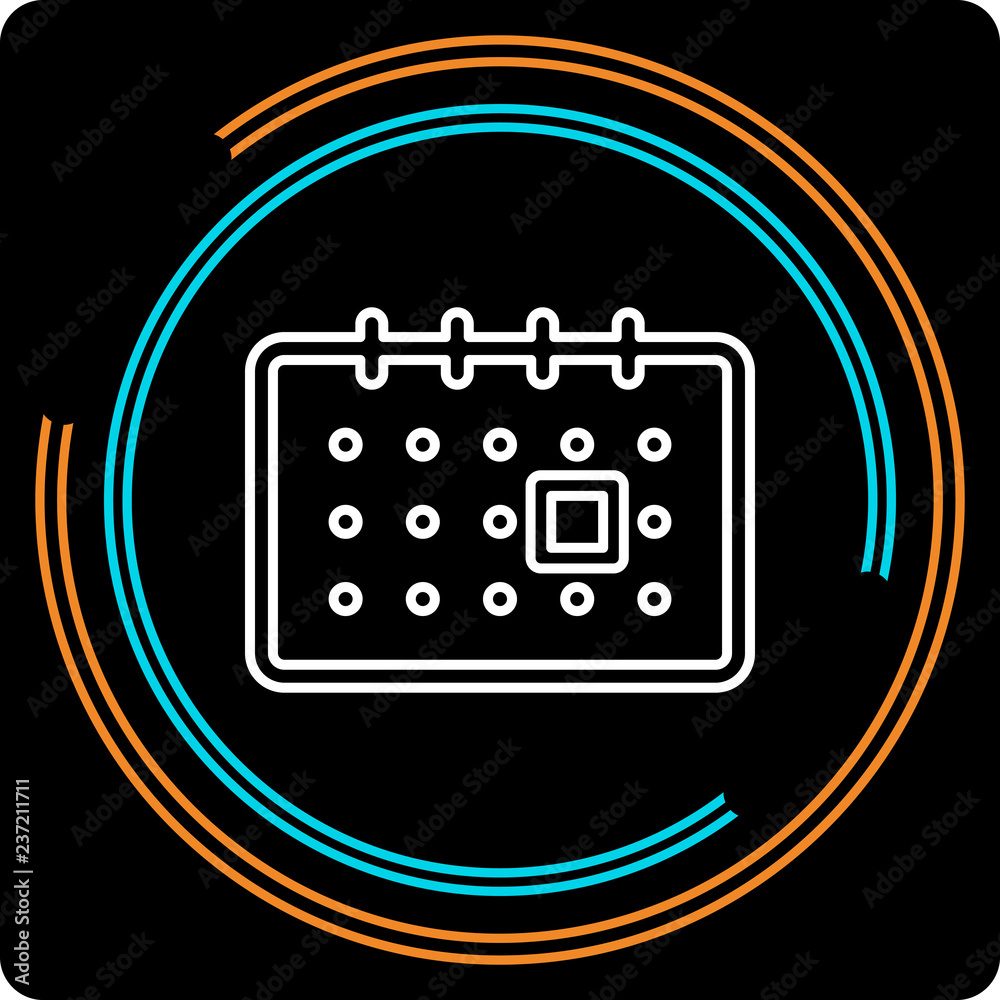 Simple Calendar Thin Line Vector Icon Simple Calendar Thin Line Vector Icon