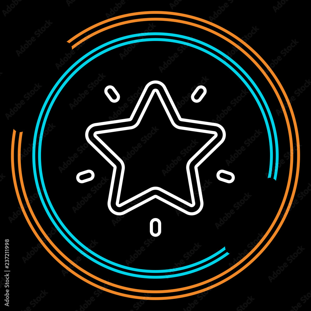 Simple Star Thin Line Vector Icon Simple Star Thin Line Vector Icon