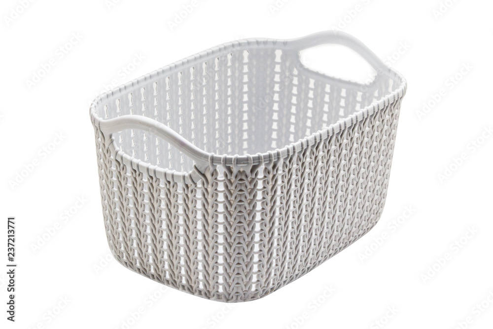 Plastic basket on white background Plastic basket on white background