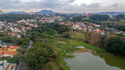 Drone View from Sao Paulo City Lake Pirituba - Brazil