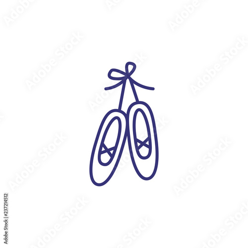 Ballet line icon. Point shoes on white background. Sport concept. Vector illustration can be used for topics like sport, dancing, active lifestyle, art