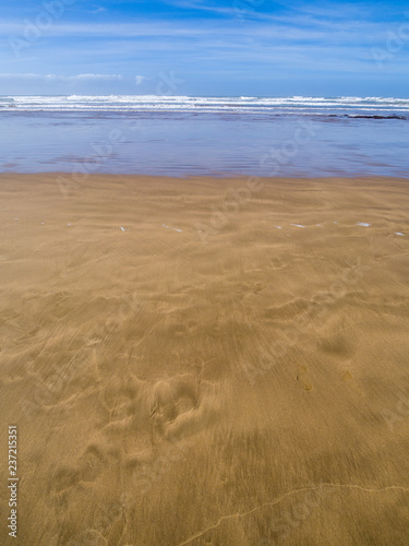 Sandy beach on the coast in Essaouira, Morocco