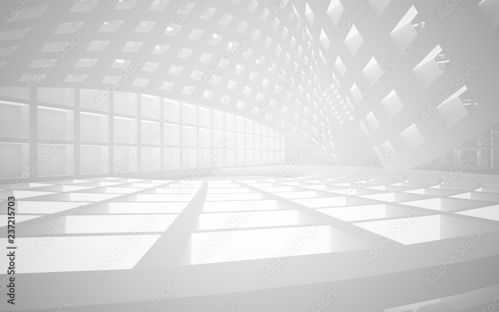 Abstract white interior of the future, with neon lighting. 3D illustration and rendering Abstract white interior of the future, with neon lighting. 3D illustration and rendering