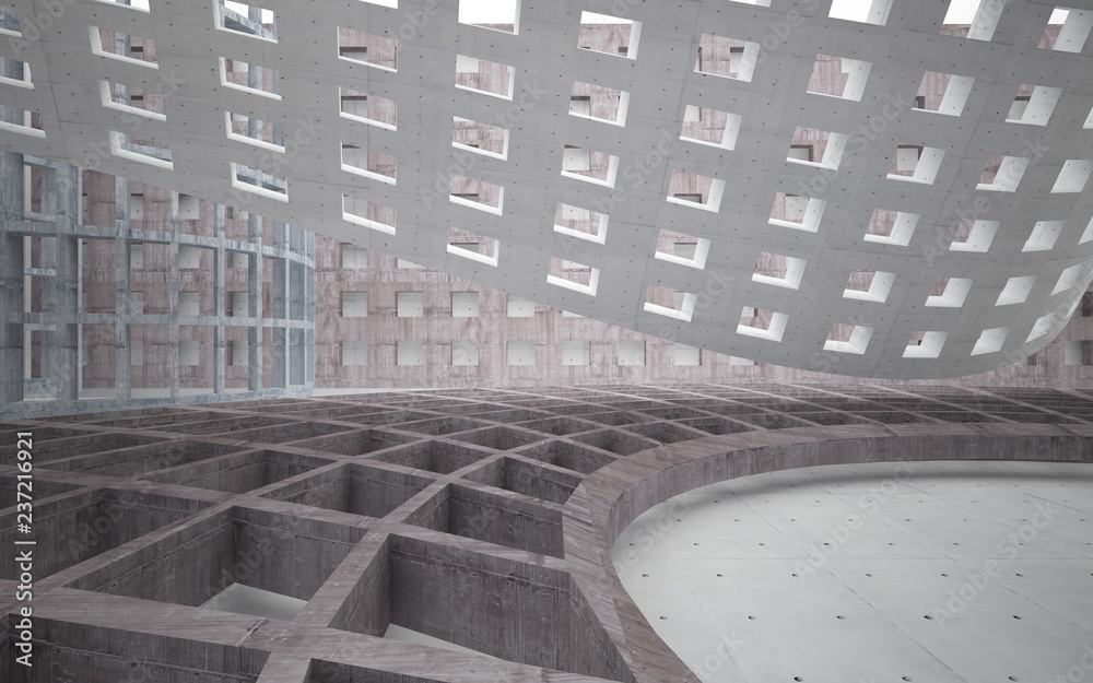 Obraz premium Abstract interior of concrete. Architectural background. 3D illustration and rendering 