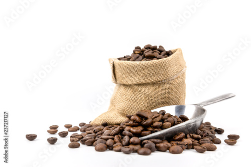 Photos Coffee beans in sack bag