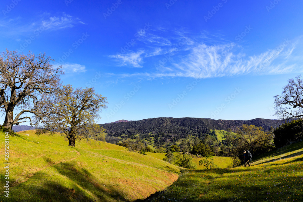 Obraz premium Backpacker in the Mountains, Hills