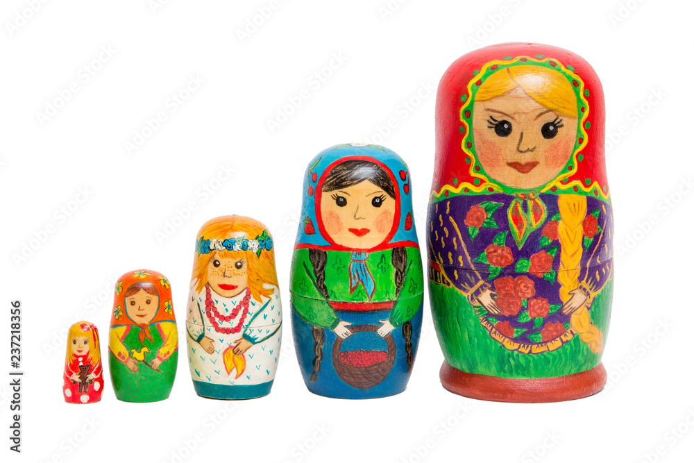 Matryoshka isolated on white background Matryoshka isolated on white background